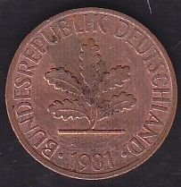 Almanya 1 Pfennig 1981 J