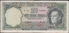 5.Emisyon 6.Tertip 100 lira F62 042860 Temiz