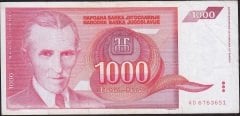 Yugoslavya 1000 Dinar 1992 Çok Temiz+