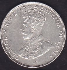 Straits Settlements 50 Cent 1920 Gümüş ( Hindistan- İngiltere )