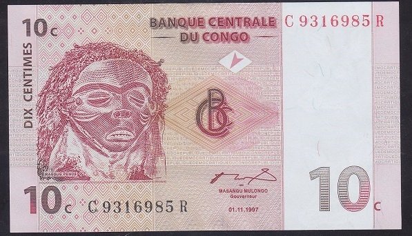 KONGO 10 CENTİMES 1997 ÇİL