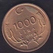 1995 Yılı 1000 Lira Çilaltı Çil