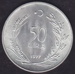 1977 Yılı 50 Lira Herkese Ekmek Ve Konut Gümüş