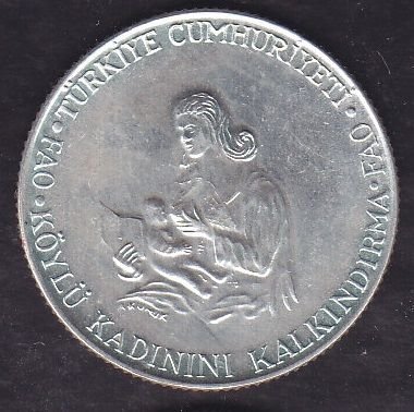 1980 Yılı 500 Lira - FAO Köylü Kadınını Kalkındırma Gümüş