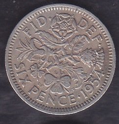 İngiltere 6 Pence 1954