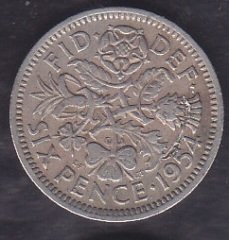 İngiltere 6 Pence 1954
