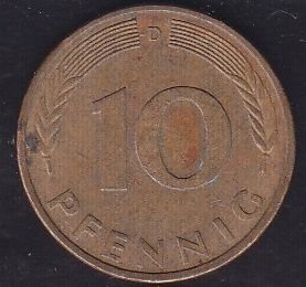 Almanya 10 Pfennig 1979 D