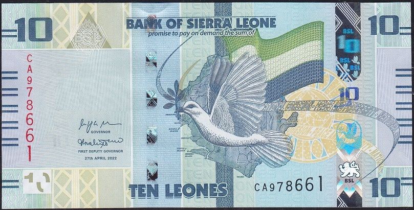 Sierra Leone 10 Leones 2022 Çil