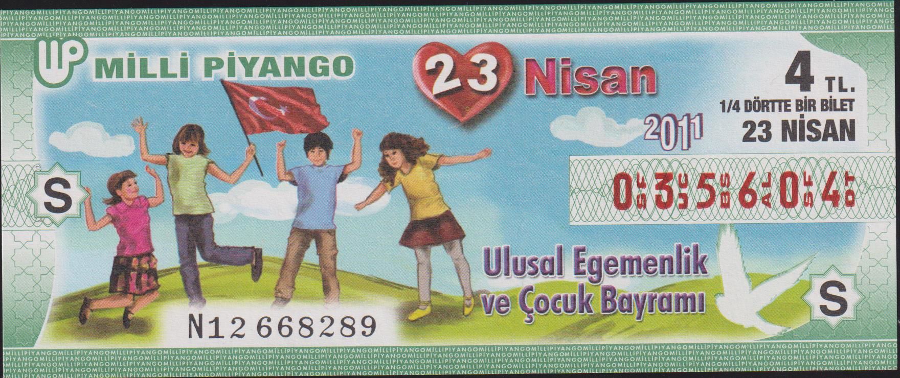 2011 23 Nisan Çeyrek Bilet - S Serisi