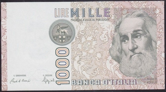 İtalya 1000 Lire 1982 Çilaltı Çil