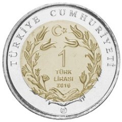 2016 Tarihli1 Lira Yedi Uyur Bimetal Hatıra Parası Çil