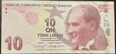 9.Emisyon 6.Tertip 10 Lira F015 934567 Çil