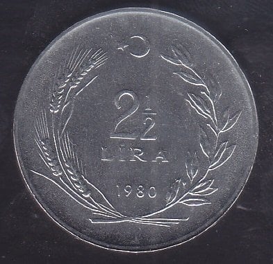 1980 Yılı 2.5 Lira Çil