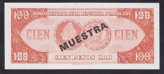 Dominik Cumhuriyeti 100 Pesos Oro 1964 Çil Specimen 104s
