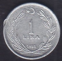 1981 Yılı 1 Lira Çok Temiz