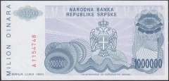 Sırbistan - Bosna Hersek 1000000 Dinar 1993 Çil Pick 155