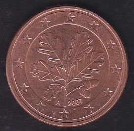 Avrupa 5 Euro Cent 2007 A Almanya