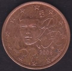 Avrupa 5 Euro Cent 2008 Fransa