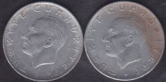 1975 Yılı 1 Lira Temiz (Ters Düz Takım )