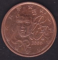 Avrupa 5 Euro Cent 2009 Fransa
