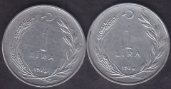 1973 Yılı 1 Lira Temiz (Ters Düz Takım )