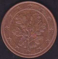 Avrupa 5 Euro Cent 2010 A Almanya