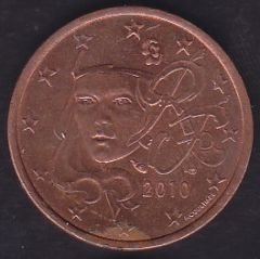 Avrupa 5 Euro Cent 2010 Fransa