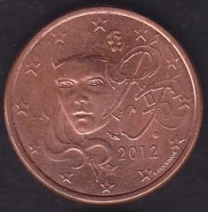 Avrupa 5 Euro Cent 2012 Fransa