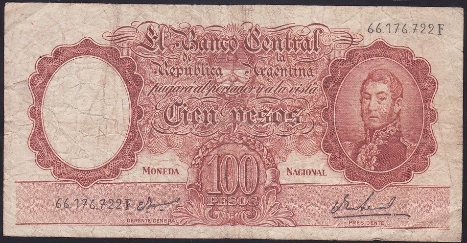 Arjantin 100 Pesos 1967 Çok Temiz Pick272