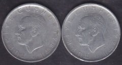 1962 Yılı 1 Lira Çok Temiz (Ters Düz Takım )