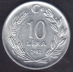 1982 YILI 10 LİRA ÇİLALTI ÇİL