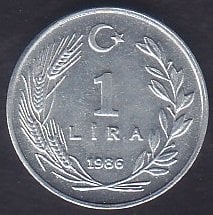 1986 YILI 1 LİRA ÇİL