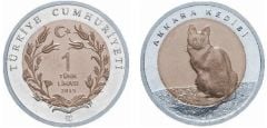 2015 Yılı 1 Lira Ankara Kedisi Hatıra Para Çil