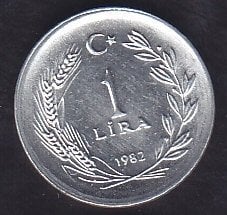 1982 Yılı 1 Lira Çil