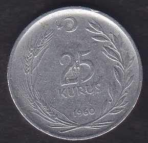 1960 YILI 25 KURUŞ ( DÜZ )