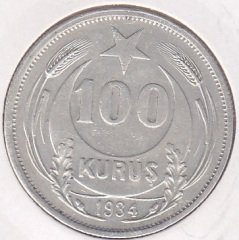 1934 Yılı 100 Kuruş Çok Çok Temiz Gümüş