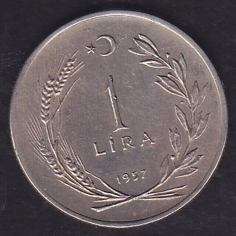 1957 Yılı 1 Lira