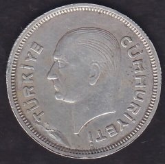 1939 Yılı 1 Lira Gümüş