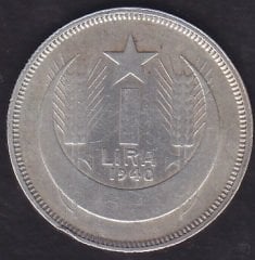 1940 Yılı 1 Lira Gümüş