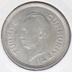 1940 Yılı 1 Lira Çilaltı Çil Gümüş