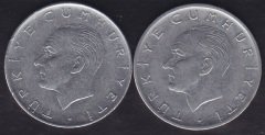 1977 Yılı 1 Lira (Ters Düz Takım )