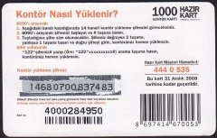 Turkcell Hazır Kart 1000 Kontör 2008