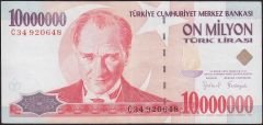 7.Emisyon 10 000 000 Lira C34 920648 Çok Çok Temiz