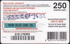 Turkcell Hazır Kart 250 Kontör 2009