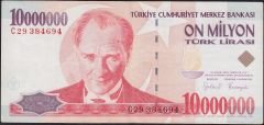 7.Emisyon 10 000 000 Lira C29 384694 Çok Temiz