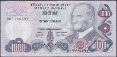 6.EMİSYON 2.TERTİP 1000 LİRA D53 229431 ÇOK TEMİZ +