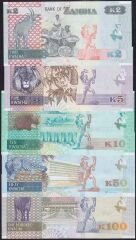 Zambia 5 Farklı Kağıt Para Seti Çil