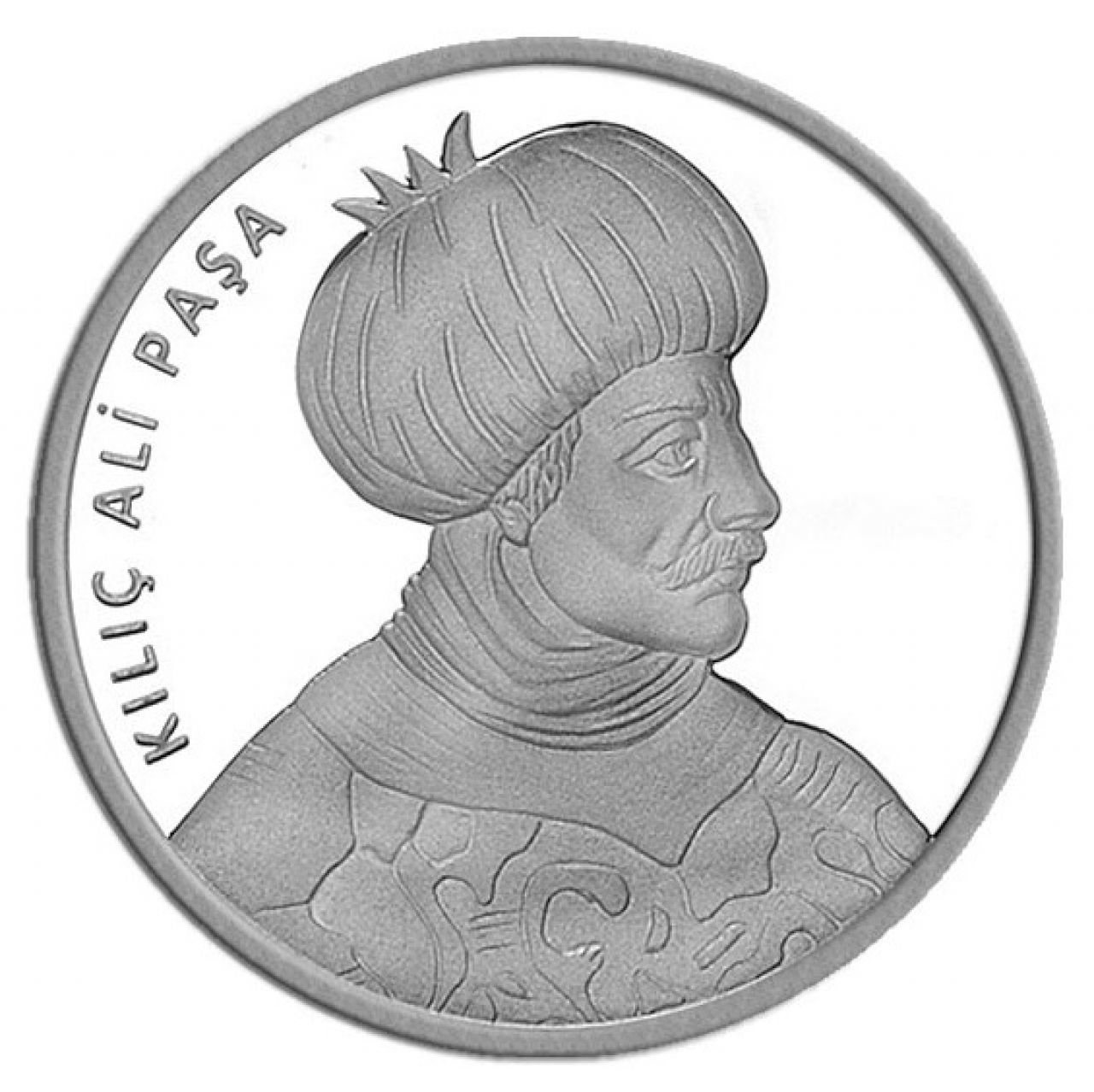 2019 Yılı 20 Lira Kılıç Ali Paşa Hatıra Para Sertifikalı Çil Gümüş