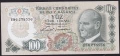 6.Emisyon 1.Tertip 100 Lira B86 278556 Çok Çok Temiz+