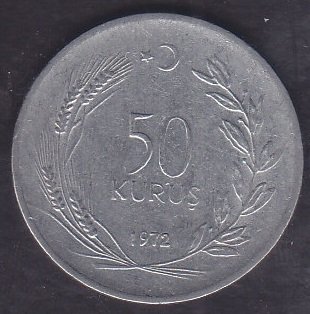 1972 Yılı 50 Kuruş Çok Temiz